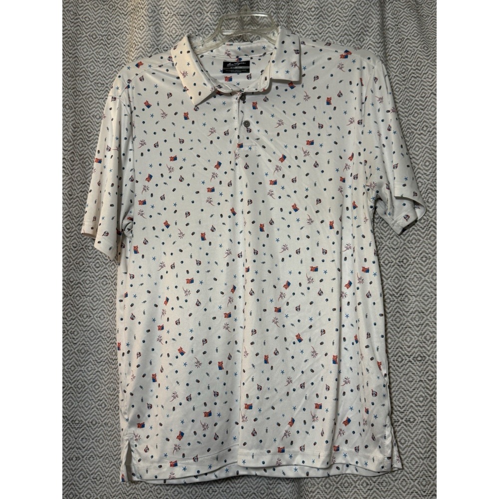 Ben Hogan Performance Red White Blue Patriotic Print Polo Golf Shirt XL